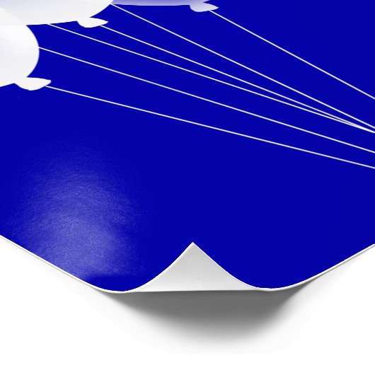 甘い16青王室のい白い風船パーティー ポスター (コーナー)