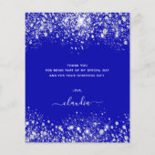 甘い16青王室のグリッター予算サンキューカード (裏面)