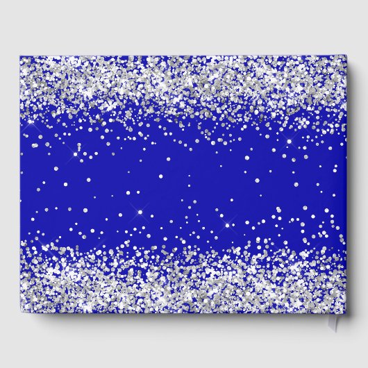 甘い16青王室のドレスグリッター ゲストブック (裏面)