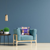 甘い16青王室の色の写真のコラージュ名 クッション