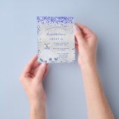 甘い16青王室の銀の予算の招待フライヤー チラシ (手)