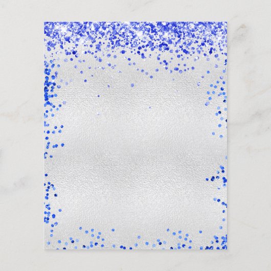 甘い16青王室の銀の予算の招待フライヤー チラシ (裏面)