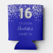 甘い16青王室の銀グリッターダスト名 缶クーラー (裏面)