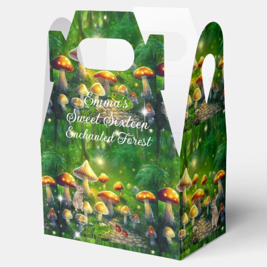 甘い16魅惑的な森のウサギカエルのキノコ フェイバーボックス (オープン)