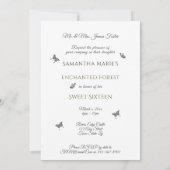 甘い16魅惑的な森の花蝶 招待状 (裏面)