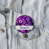 甘い16鮮やかな紫色の花の写真フローラ 缶バッジ (インサイチュ)