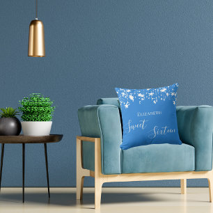 甘い16鮮やかな青の白い星の名前 クッション