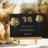甘い16黒い金ゴールドヒョウ印刷バルーン ゲストブック