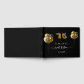 甘い16黒い金ゴールドヒョウ印刷バルーン ゲストブック (全面)