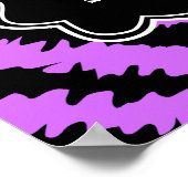 甘い16黒と紫のゼブラパターン ポスター (角)