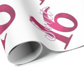 甘い16 |クラシック水赤と白の色 ラッピングペーパー (ロールコーナー)