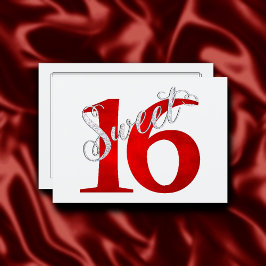 甘い16 |クラシック水赤と白の色 招待状
