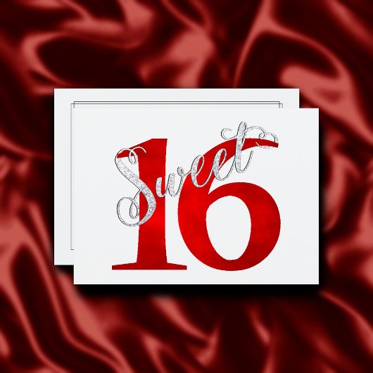 甘い16 |クラシック水赤と白の色 招待状