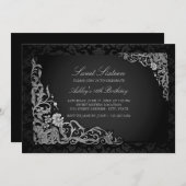 甘い16 | シルバーフローラダマスク招待状 招待状 (正面/裏面)