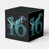 甘い16 | ティール（緑がかった色）グリーングランジとフェイクグリッター フェイバーボックス (裏面サイド)