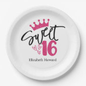 甘い16 パーソナライズされた ペーパープレート (正面)