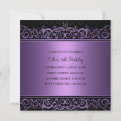 甘い16 | パープル&ブラックダマスク招待状 招待状 (裏面)