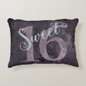 甘い16 | ピンクウォーターの色とフェイクグリッターパーティー アクセントクッション (正面)