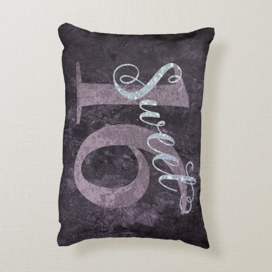 甘い16 | ピンクウォーターの色とフェイクグリッターパーティー アクセントクッション (裏面(縦))