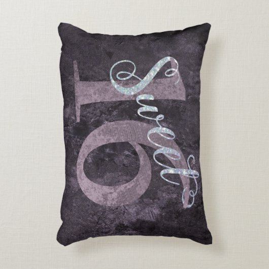 甘い16 | ピンクウォーターの色とフェイクグリッターパーティー アクセントクッション (正面(垂直))