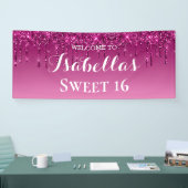 甘い16 |ピンクドリッピンググリッター 横断幕 (トレードショー)