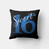 甘い16 | ブルーウォーターの色とフェイクグリッターパーティー クッション (裏面)