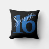 甘い16 | ブルーウォーターの色とフェイクグリッターパーティー クッション (正面)