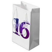 甘い16 | ブルーウォーターの色とフェイクグリッターパーティー スモールペーパーバッグ (裏面アングル)