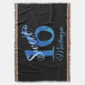 甘い16 | ブルーウォーターの色とフェイクグリッターパーティー スローブランケット (正面縦)