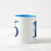 甘い16 | ブルーウォーターの色とフェイクグリッターパーティー マグカップ (中央)