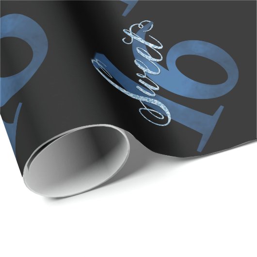 甘い16 | ブルーウォーターの色とフェイクグリッターパーティー ラッピングペーパー (ロールコーナー)