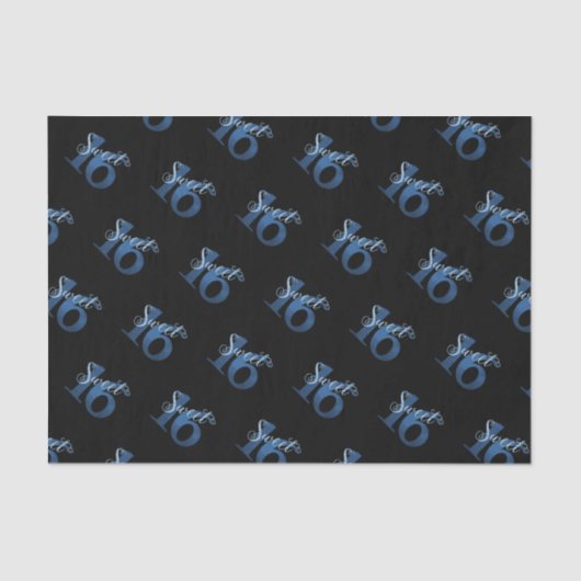 甘い16 | ブルーウォーターの色とフェイクグリッターパーティー 薄葉紙 (正面)