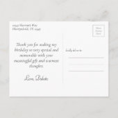 甘い16 | ブルー16誕生日写真記念 インビテーションポストカード (裏面)