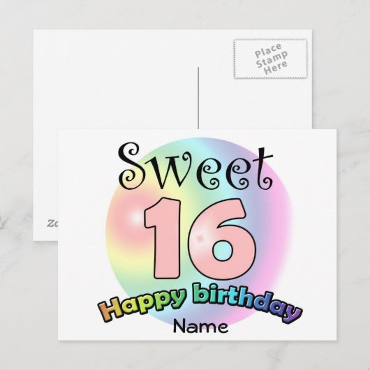 甘い16 （名前あり） ポストカード (正面/裏面)
