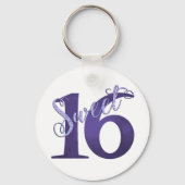 甘い16 | 紫色の水の色とグランジグリッター キーホルダー (裏面)