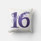 甘い16 | 紫色の水の色とグランジグリッター クッション (正面)