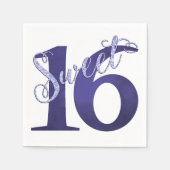 甘い16 | 紫色の水の色とグランジグリッター スタンダードカクテルナプキン (正面)