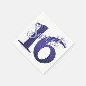 甘い16 | 紫色の水の色とグランジグリッター スタンダードカクテルナプキン (角)