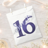 甘い16 | 紫色の水の色とグランジグリッター フェイバーバッグ (クリップ留めされた状態)