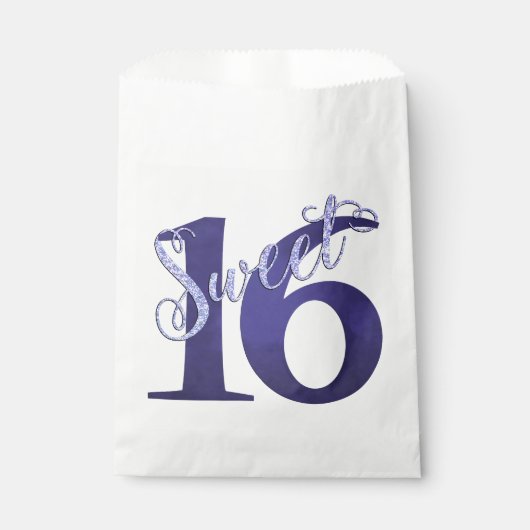 甘い16 | 紫色の水の色とグランジグリッター フェイバーバッグ (正面)