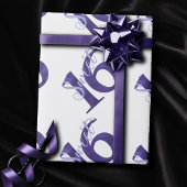 甘い16 | 紫色の水の色とグランジグリッター ラッピングペーパー