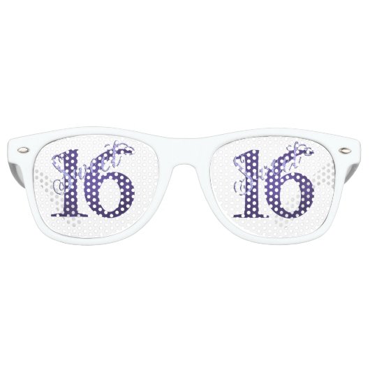 甘い16 | 紫色の水の色とグランジグリッター レトロサングラス (正面)