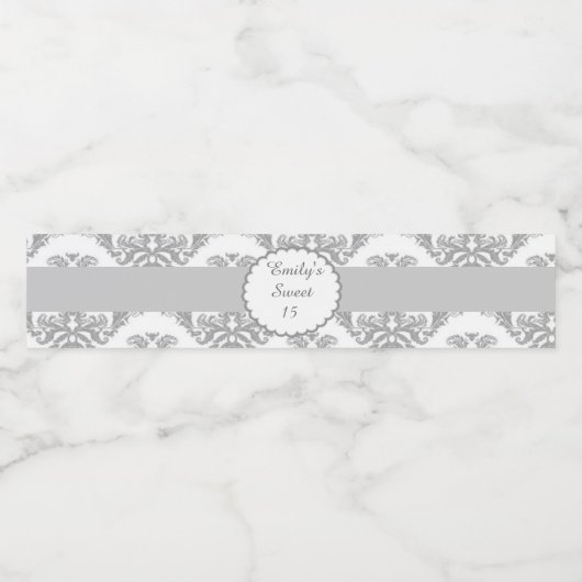 甘い16 15ボトルラベルシルバーグレーダマスク ペットボトルラベル (シングルラベル)