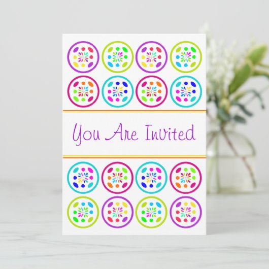 甘い16 16パーティー熱帯の色が明るい 招待状 (スタンド正面)