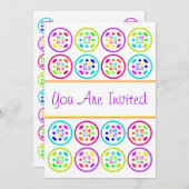 甘い16 16パーティー熱帯の色が明るい 招待状 (正面/裏面)