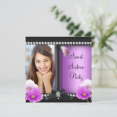 甘い16 16ピンクパープルブラックバタフライ 招待状 (スタンド正面)