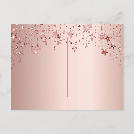 甘い16 16番目のパーティーバラ金ゴールド星の日付を保存 ポストカード (裏面)