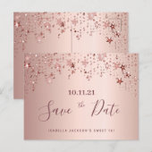 甘い16 16番目のパーティーバラ金ゴールド星の日付を保存 ポストカード (正面/裏面)