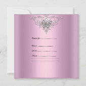 甘い16 16誕生日パーティーピンクバタフライ 招待状 (裏面)