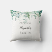 甘い16 eucalyptus緑の名前エレガント クッション (裏面)